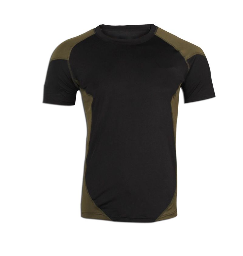Herrenbekleidung Outdoor-Sport Fitness Farbe Schnelltrocknendes T-Shirt Feldradfahren Schildkrötenstil Enges elastisches Herren-Kurzarm_voghion.com