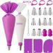 Silicone Piping Bags And Tips Set Cake DIY Decorating Kit With Stainless Steel Nozzle Reusable Silicone Pastry Baking Tool_voghion.com