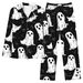Individuelles Halloween-Pyjama-Set für Damen – Langarm-Button-Down-Oberteil und Lounge-Hose (atmungsaktives Polyester, leicht, XS-4XL, Heim- und Nachtwäsche)_voghion.com