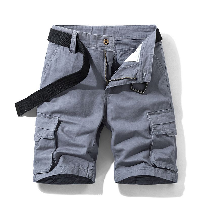 Men's Solid Color Casual Pocket Shorts_voghion.com