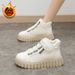 Stivali da neve alti in pile da donna, scarpe termiche per studenti, scarpe casual con plateau in cotone_voghion.com