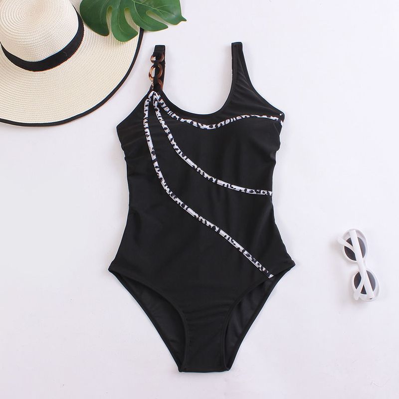 Mayo Kadın Seksi Moda Tek Parça Yüzük Omuz Askısı Bikini Kadın Mayo_voghion.com