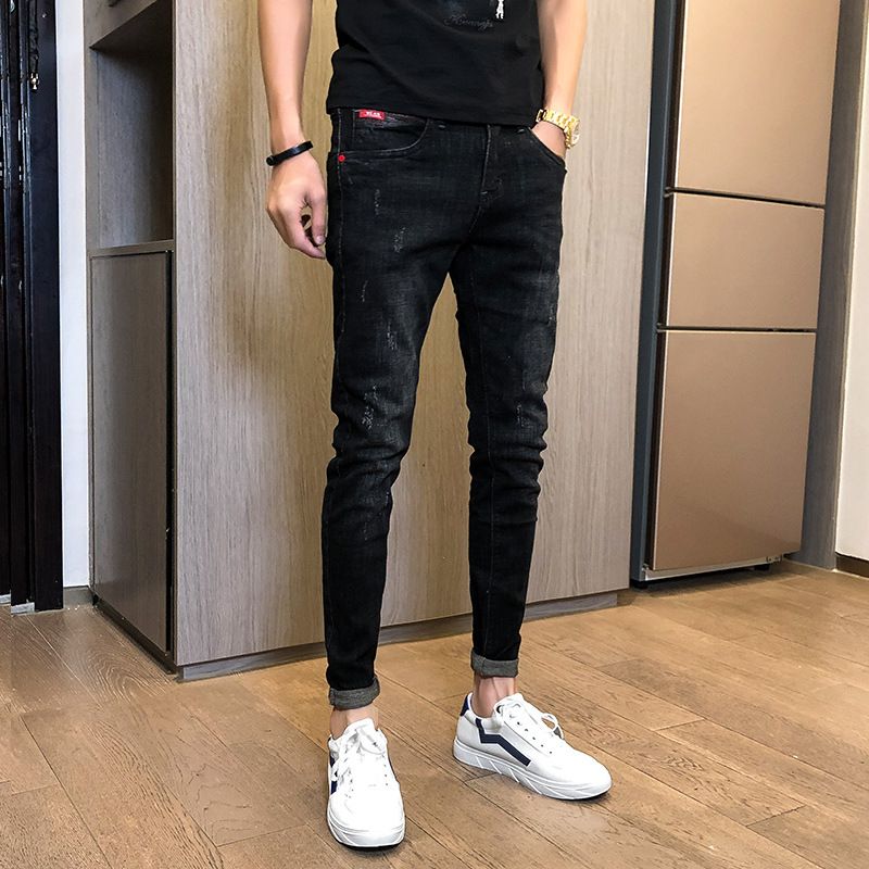 Abbigliamento da uomo Jeans jeans skinny attillati da uomo per adolescenti pantaloni stretti elastici a matita pantaloni lunghi casual all-match alla moda primaverili_voghion.com