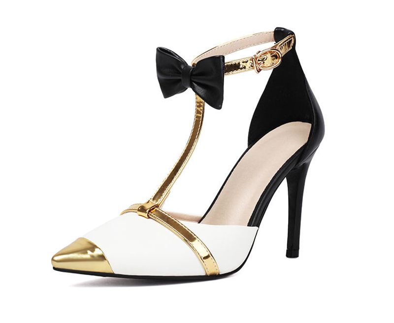 Women's Shoes Large Size Baotou High Heel Sandals Spring And Summer Women's Shoes Pointed Toe Stiletto High Heels Bowknot Party Shoes_voghion.com