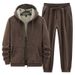 2025 Fleece Winter New Thickened Warm Two-Piece Set For Men With Lamb Wool Sweatshirt And Casual Suit_voghion.com