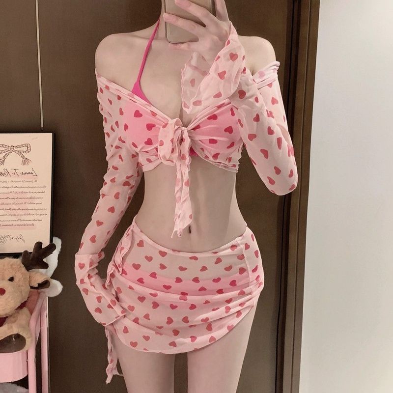 Swimsuit For Womn 2025 Nw Whit Girl Split Bikini Four Pic St With Strap Skirt Hot Spring Vacation Pur Dsir_voghion.com