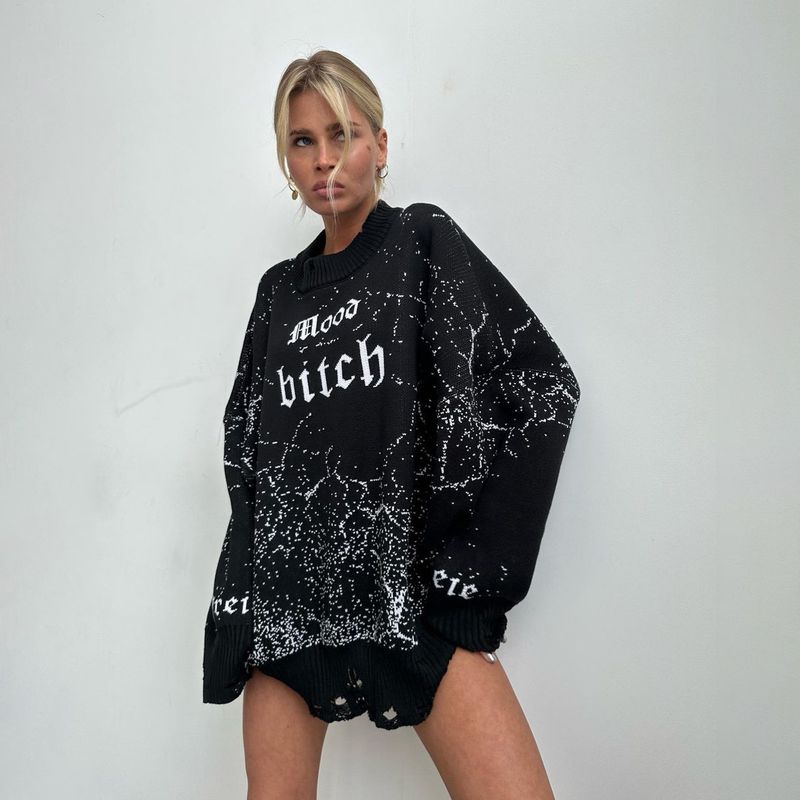 Pull femme couleur unie à manches longues_voghion.com