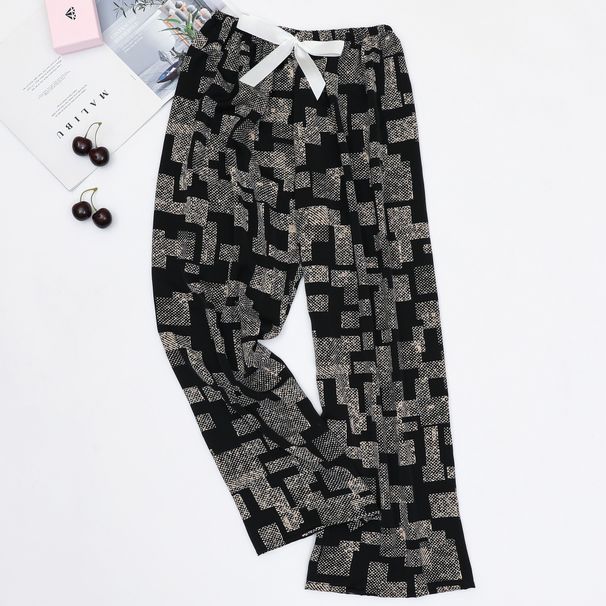 Women's Sleepwears Thin loose large size can be worn outside the home pants wide-leg pants_voghion.com