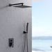 Shower System Shower Faucet Combo Set Wall Mounted With 12" Rainfall Shower Head And Handheld Shower Faucet, Matte Black Finish With Brass Valve Rough-In_voghion.com