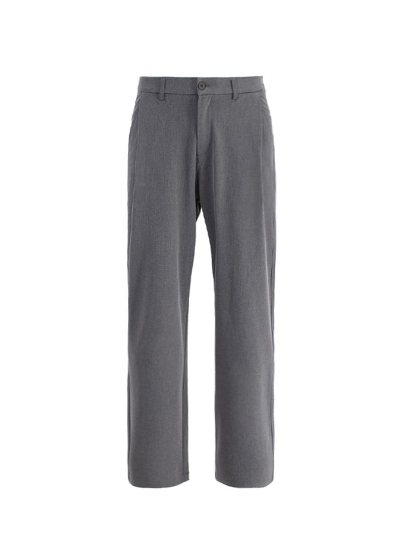 Herrenbekleidung Dreinadelhose Schwarze Herbst- und Winter-Drapierungshose Gerade Freizeithose Lockere Hose Anzughose mit weitem Bein_voghion.com