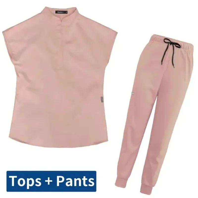 Thicken Nursing Uniform High Quality Solid Color Medical Doctor Workwear Pet Hospital Veterinary N-sticky Hair Scrub_voghion.com