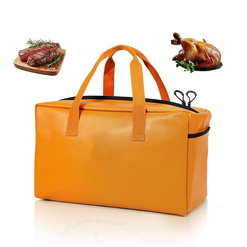 Tyvek Foldable Picnic Cooler Tote - Lightweight Insulated Food Carrier For BBQ, Camping & Outdoor Activities (17 X 8.7 X 10 Inches)_voghion.com