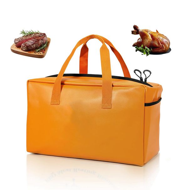 Tyvek Foldable Picnic Cooler Tote - Lightweight Insulated Food Carrier For BBQ, Camping & Outdoor Activities (17 X 8.7 X 10 Inches)_voghion.com