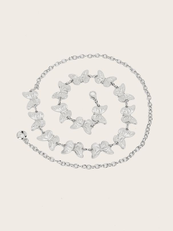 Leichte Luxus-Taillennische für Frauen, strukturierte Metallbundkette, modische Accessoires_voghion.com