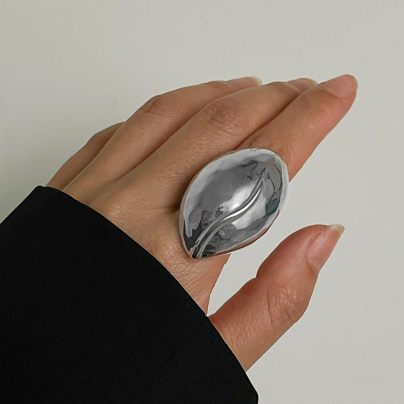 Bague en forme de dôme épais pour femme, anneau torsadé minimaliste en or et argent, anneau ouvert réglable empilable_voghion.com