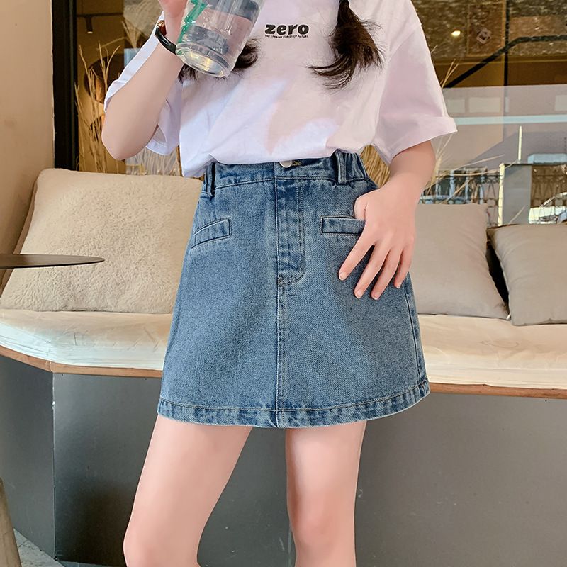 2024 New Style Children's Pants Girls Denim Shorts Summer Big Children's Stylish Thin Pants Skirt Korean Version Girls Outer Wear Skirt Pants_voghion.com