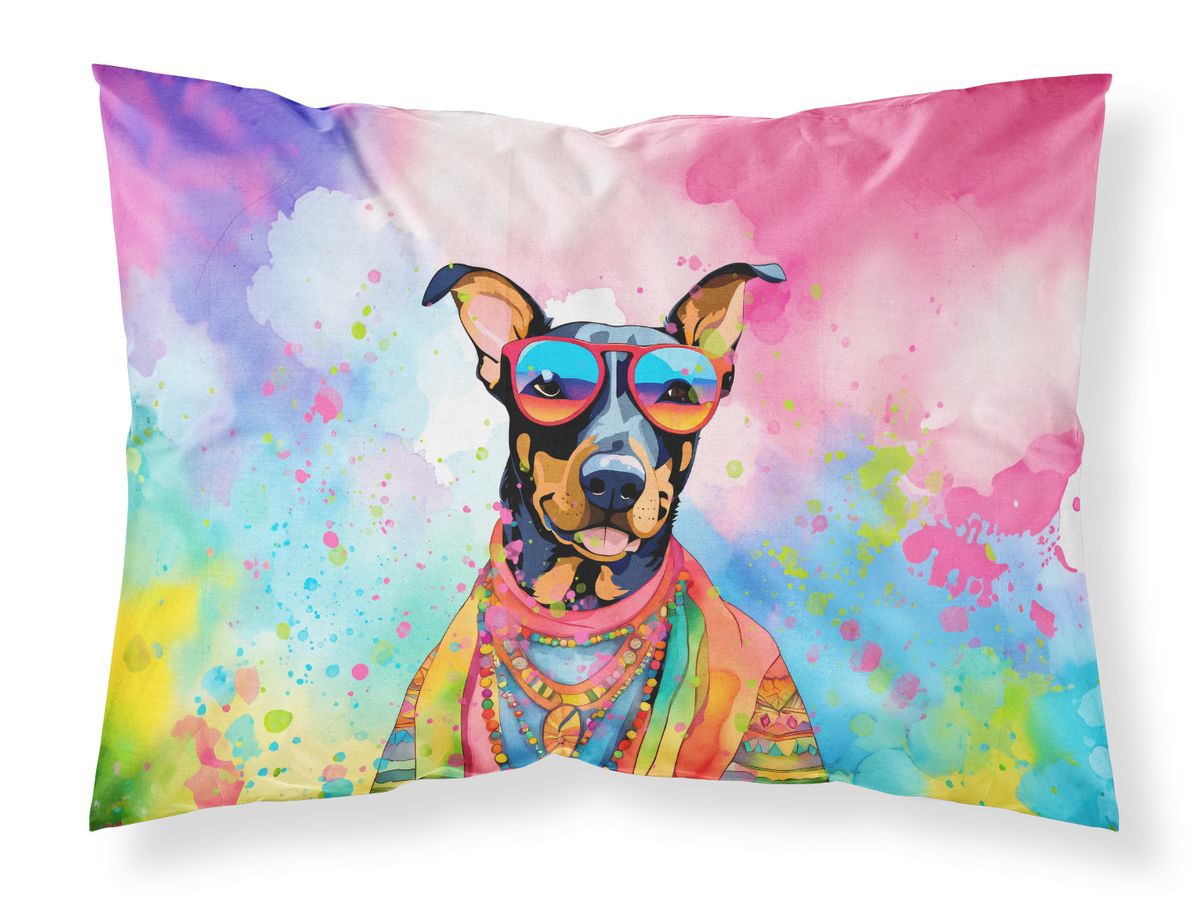 Doberman Pinscher Hippie Dawg Standard Pillowcase Lightweight Super Soft Easy Care Decorative Artwork Pillowcase, Standard_voghion.com