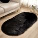 Luxury Plush Oval Area Rug For Bedroom & Living Room - Soft Faux Wool Machine Washable Carpet - Modern Minimalist Solid Color Floor Mat_voghion.com