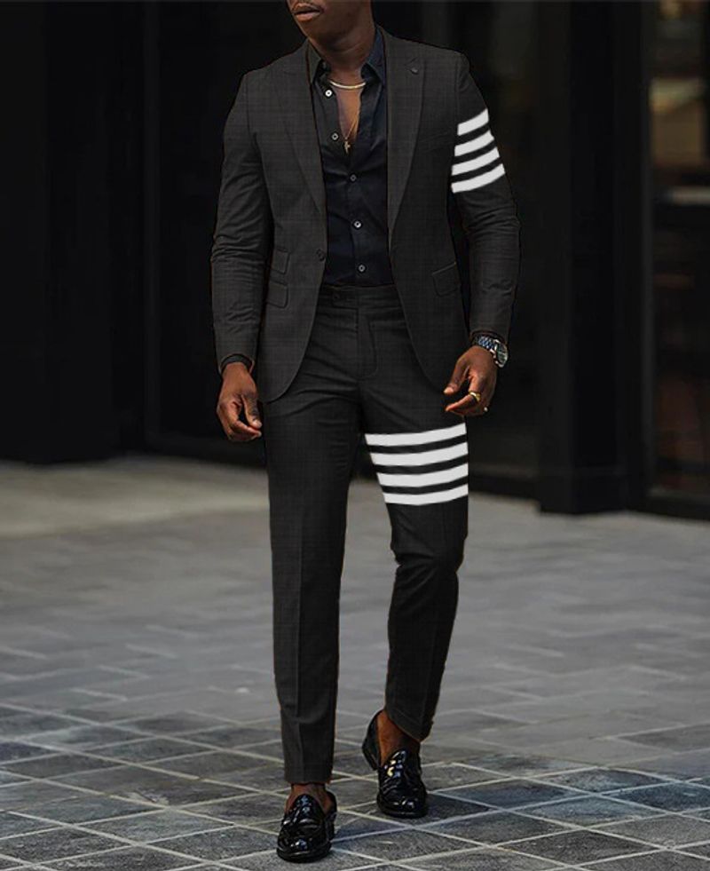 Customized foreign trade spring and autumn suit jacket men's casual slim print suit_voghion.com