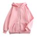 INS Solid Candy Color Sweatshirt Loose Fleece Thickened Hooded Jacket_voghion.com