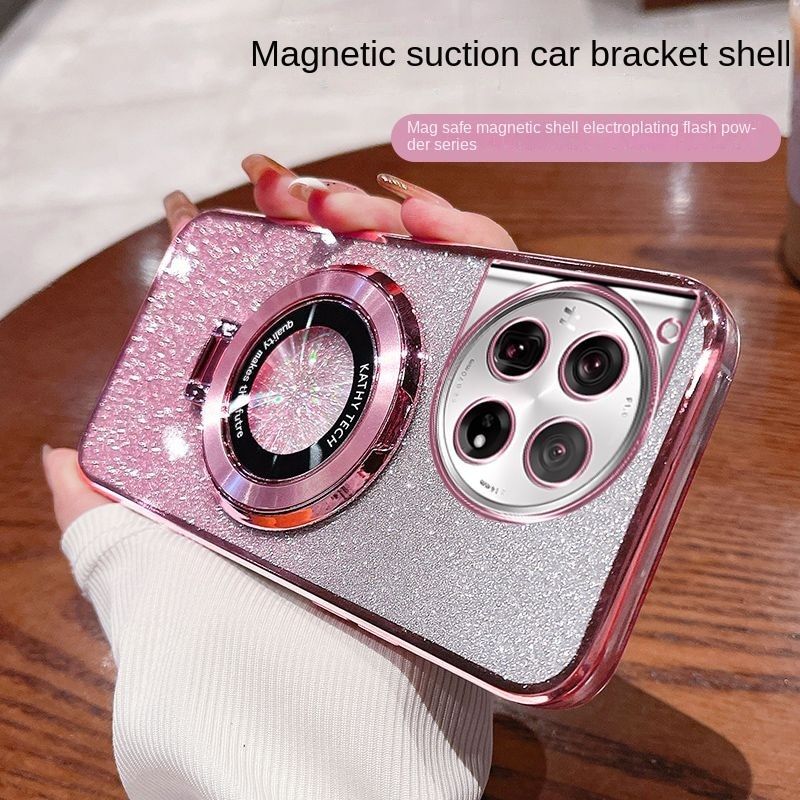 12 11 10 Pro Soft Bling Glitter With Ring Magnetic Protective Back Cover Case For OnePlus 12R 11R 10R 10T shell_voghion.com