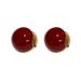 the Same Festive Red Acacia Bean Button Personality Gold Plated Earrings Silver Ear Ornaments Do Not Fade_voghion.com