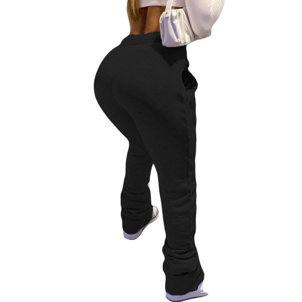 Pantaloni da jogging da donna in poliestere altamente elasticizzato con coulisse in vita e tasche - Pantaloni casual aderenti per allenamento, viaggi e uso quotidiano_voghion.com