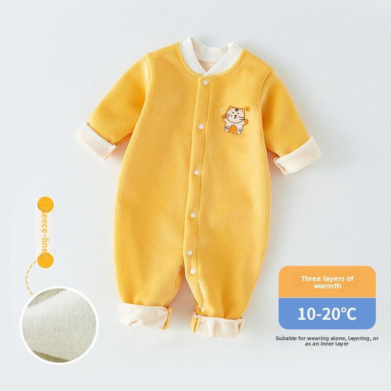 Tutine in pile per neonati, vestiti primaverili, autunnali e invernali, bambini e bambine spessi, pigiami a tutina, vestiti caldi, vestiti invernali, gattonare_voghion.com