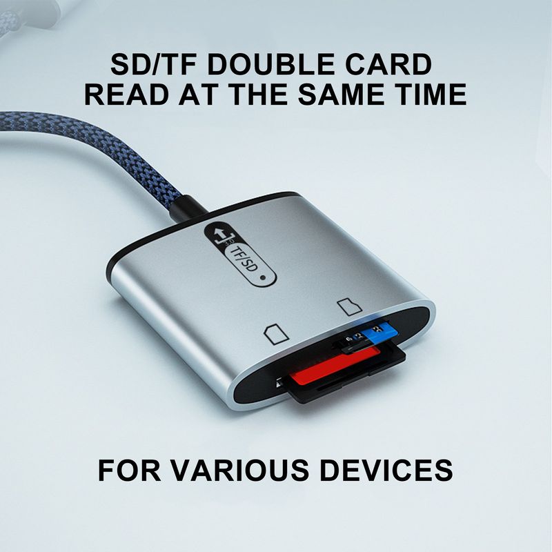 Kunjiuyou TF Plug And Play Dual Slot USB 3.0 Trasmissione dati ad alta velocità Fotocamera 2 in 1 Lettore di schede di memoria Computer_voghion.com