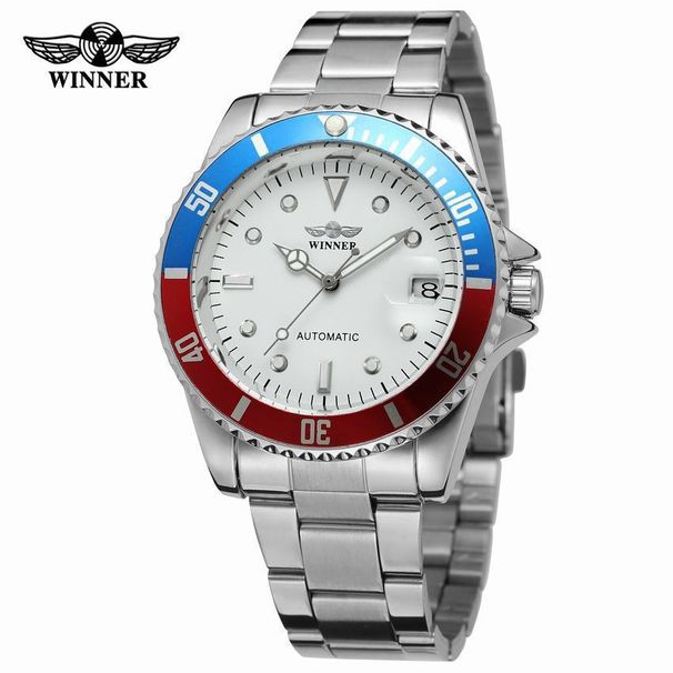 Men's Automatic Mechanical Watch With Luminous Hands, Date Display, Skeleton Dial, And Stainless Steel Band - Waterproof For Business & Casual Wear_voghion.com
