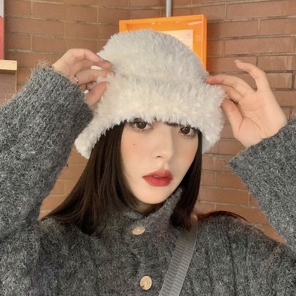 Autumn And Winter Hats Plush Chunky Knit Beanie - Soft & Warm Winter Hat With Oversized Fit, Trendy Asymmetrical Design For A Cozy & Stylish Look_voghion.com