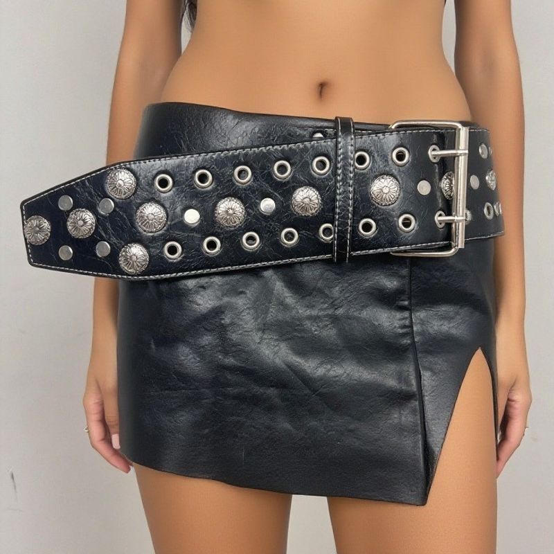Breiter Gürtel im Y2k-Retro-Punk-Stil für Damen mit Ösen, Nieten und poröser Gürteldekoration, alles passend_voghion.com