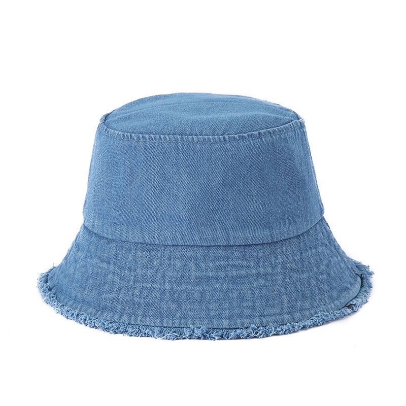 Heißer Verkauf Sommer Unisex Quaste Gewaschen Denim Eimer Hut Mode Für Frauen Breite Krempe Faltbare Panama Kappe Outdoor Strand Fischer_voghion.com
