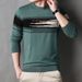Herren Herbst und Winter Neue Mode Wollpullover Warm Rundhals Langarm Farblich Passend_voghion.com
