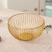 Nordic Minimalist Iron Fruit Bowl – Round Snack Tray In Gold & Black (Small/Medium/Large, Geometric Design, Multi-Purpose Home Decor)_voghion.com