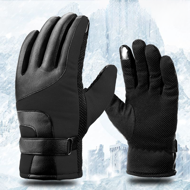 Winter plush gloves, skiing gloves, cycling gloves, hiking gloves, economical and practical, thick plush, touch screen, windproof and waterproof
_voghion.com
