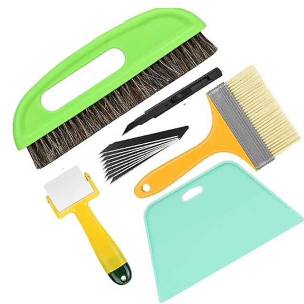15-Piece Wallpaper Tool Kit With Squeegee, Brush, Roller & Cutter – Multi-Size Scraper For Home & Car Film Application_voghion.com
