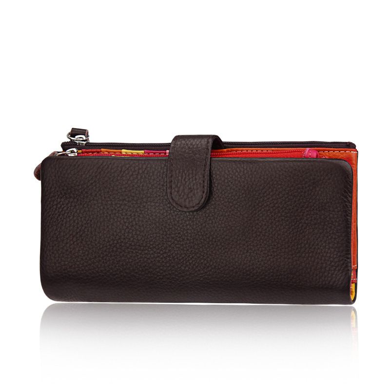 Head layer cowhide candy colored women's wallet multi credit card bag_voghion.com