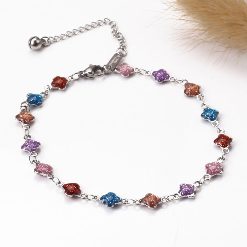 Cavigliera estiva alla moda, colorata, con catena e campanella in oro, resistente allo sbiadimento, in acciaio al titanio, per spiaggia e piede_voghion.com