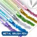 Dual-Tip Metallic Brush Pens Set - 12 Vibrant Colors For Calligraphy, Hand Lettering, Journaling & Art Projects (Fine & Broad Tips)_voghion.com