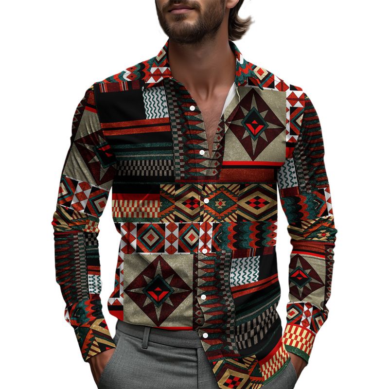 Herrenhemd im Retro-Stil mit einreihigem Kragendesign für den Frühling, neue Alltagsmode, lässig, locker und bequem_voghion.com