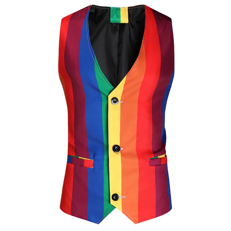 Abito da uomo in tre pezzi Abito di Capodanno gilet gilet pantaloni slim abito a un bottone_voghion.com
