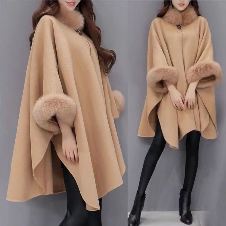 Abbigliamento da donna Cappotto di lana da donna di grandi dimensioni Autunno e inverno Nuovo cappotto caldo alla moda con collo in pelliccia per le donne_voghion.com