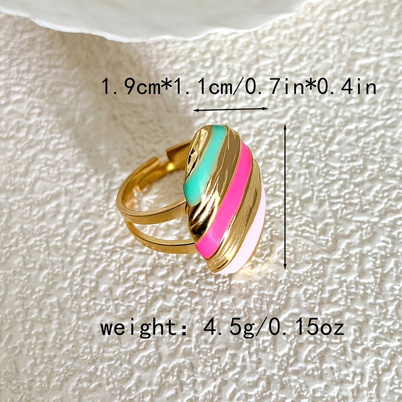 Anelli e orecchini in acciaio inossidabile 304 placcati in oro 14 carati, stile semplice e dolce, stile pendolare._voghion.com