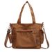 High-quality Solid Color Canvas Tote Bag, Large Capacity Single Shoulder Bag, Versatile Student Handbag, Crossbody Bag_voghion.com