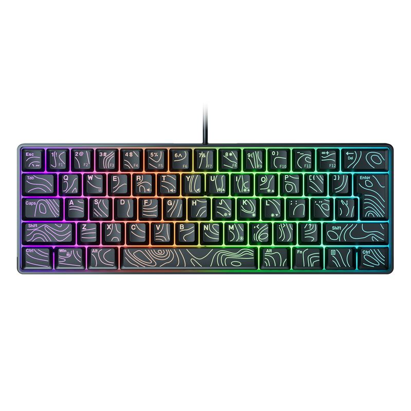 G61 Contour Keycap Transparant Toetsenbord RGB Lichtgevend Compact Membraantoetsenbord Desktop Computer Toetsenbord Fabriek_voghion.com