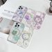 Summer Fresh Floral Transparent Glitter Magnetic For IPhone 16 And 15 Pro Max Laser Phone Case_voghion.com
