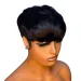 Parrucca corta e liscia per capelli umani Pixie Cut Remy Hair Parrucche per capelli umani con frangia Parrucca_voghion.com