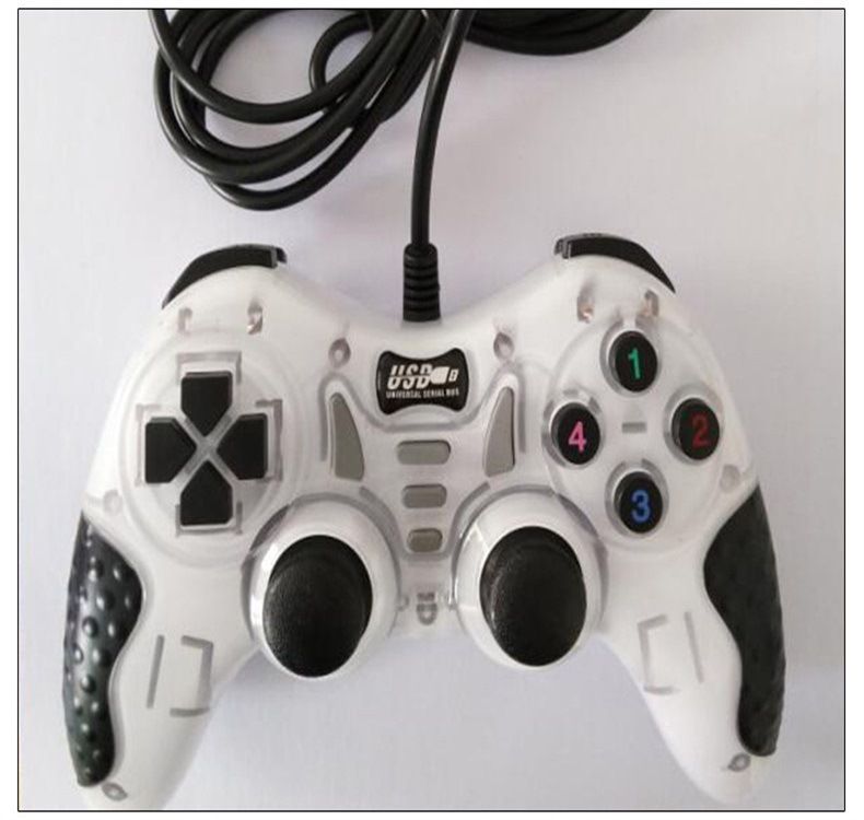 Controller di gioco per computer con doppia vibrazione e sensore di movimento USB compatibile con dispositivi di colore trasparente per uso domestico_voghion.com