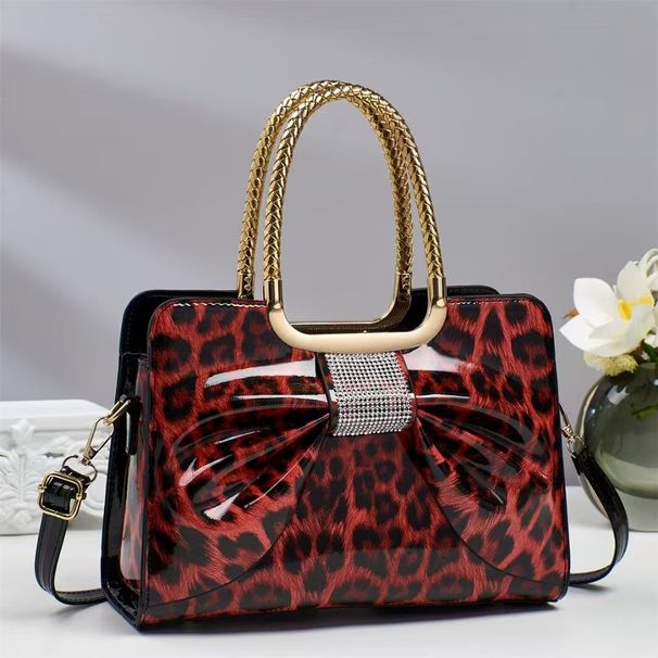 Borsa a tracolla in pelle lucida più venduta, elegante e semplice, con stampa leopardata, da donna, di alta qualità, con fiocco alla moda, 2025_voghion.com